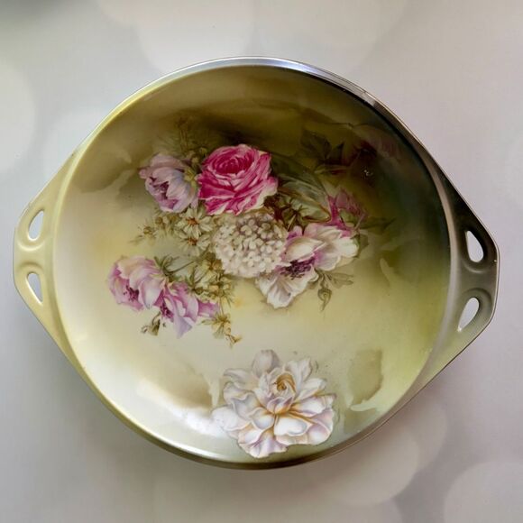 Reinhold Schlegelmilch Other - Vintage RS Germany Reinhold Schlegelmilch 10" Porcelain Dish Hand Painted Roses